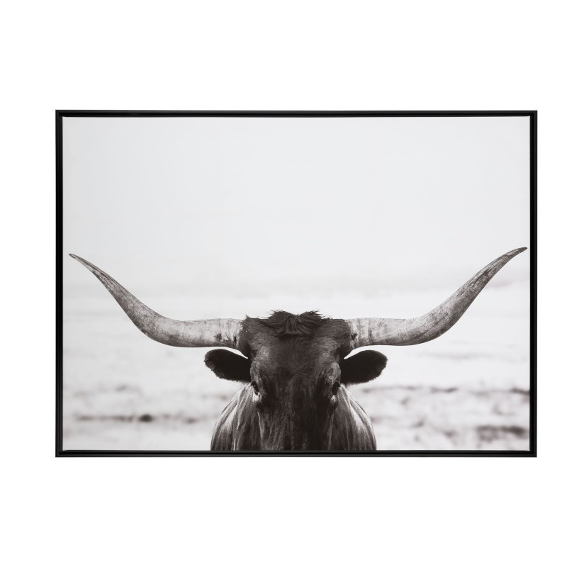 Obraz černo-bílá fotografie Bull - 104*144*4,3 cm