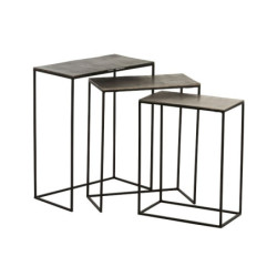 Set 3 kovových stolků Rectangular - 53*66*29 cm