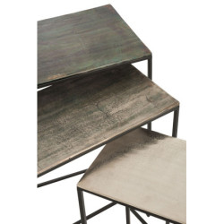 Set 3 kovových stolků Rectangular - 53*66*29 cm