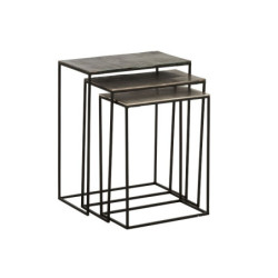 Set 3 kovových stolků Rectangular - 53*66*29 cm