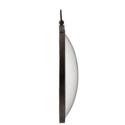 Černé kovové oválné hodiny římské číslice Roman - 66*102*17,5 cm