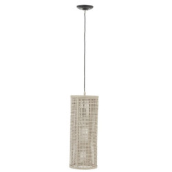 Béžová bambusová závěsná lampa - Ø20*135 cm