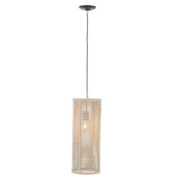 Béžová bambusová závěsná lampa - Ø20*135 cm