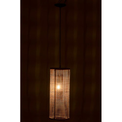 Béžová bambusová závěsná lampa - Ø20*135 cm