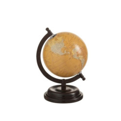 Dekorace glóbus na dřevěném podstavci Ochre small - 15*13*21 cm