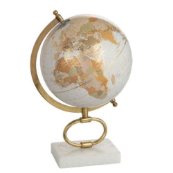 Glóbus na kovové zlaté noze Marble medium - 22,5*20*35,5 cm