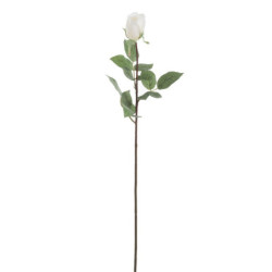 Dlouhá bílá umělá růže Rose - 12,5*74 cm