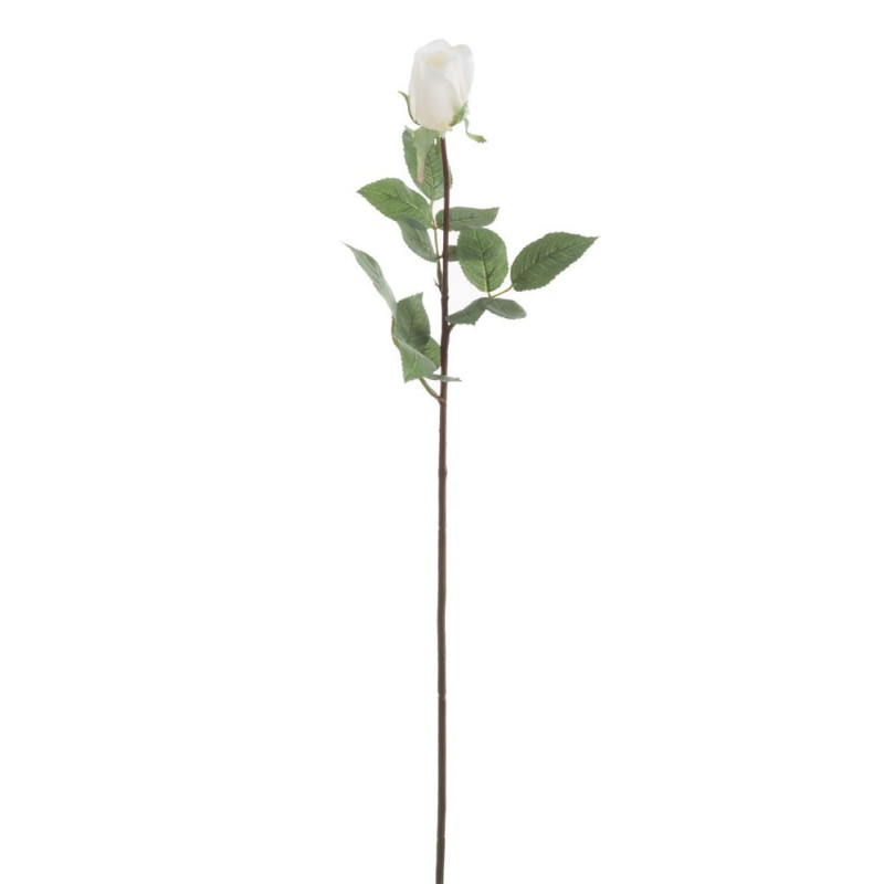 Dlouhá bílá umělá růže Rose - 12,5*74 cm