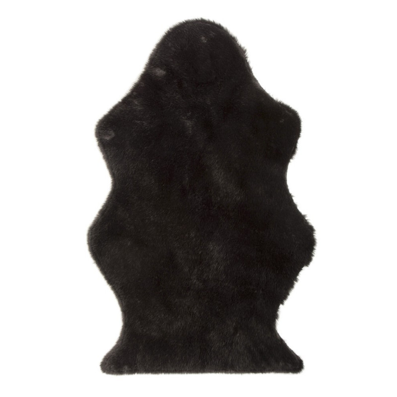 Černá chlupatá kožešina Pelt - 95*60 cm