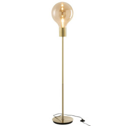 Zlatá skleněná stojací lampa ve tvaru žárovky Baloon - Ø 30*160cm