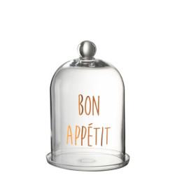 Skleněný podnos s poklopem Bon Apetit antik - Ø 20*31 cm