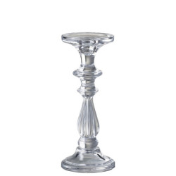 Skleněný transparentní svícen Tibo medium - Ø 10*25cm