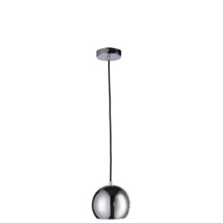 Stříbrné závěsné kovové světlo Ball silver - Ø 15*120 cm