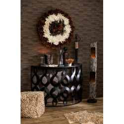 Stojací dřevěná lampa Paulownia Black 2 - Ø 21*133 cm