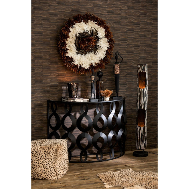 Stojací dřevěná lampa Paulownia Black 2 - Ø 21*133 cm