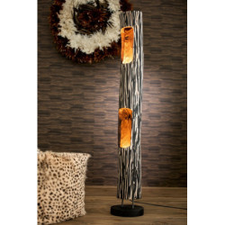 Stojací dřevěná lampa Paulownia Black 2 - Ø 21*133 cm