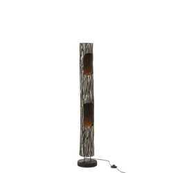 Stojací dřevěná lampa Paulownia Black 2 - Ø 21*133 cm