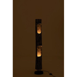 Stojací dřevěná lampa Paulownia Black 2 - Ø 21*133 cm