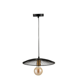 Černé kovové stropní světlo Line small - Ø 35*85 cm