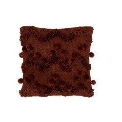 Vínový polštář s bambulkami ZigZag - 45*45cm