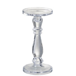 Skleněný transparentní svícen Leti medium - Ø 13*27cm