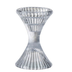 Skleněný točivý svícen Ribbed medium - Ø 10*15cm
