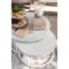 Set 2 bílých kovových stolků s ornamentovou deskou - Ø79*36 cm