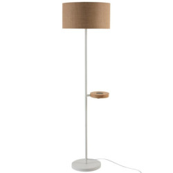Bílá kovová stojací lampa s nabíjením na telefon Metvit-  Ø 45*166cm / E27