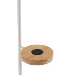 Bílá kovová stojací lampa s nabíjením na telefon Metvit-  Ø 45*166cm / E27