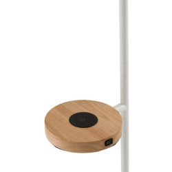 Bílá kovová stojací lampa s nabíjením na telefon Metvit-  Ø 45*166cm / E27