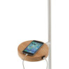 Bílá kovová stojací lampa s nabíjením na telefon Metvit-  Ø 45*166cm / E27