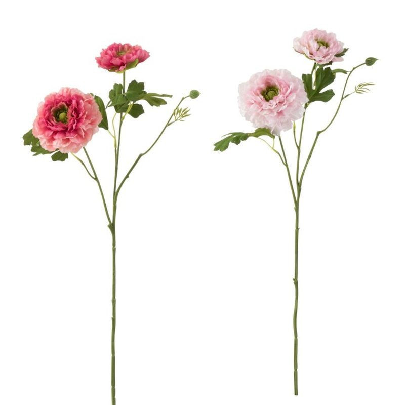 2ks růžová kytička Pryskyřník - 56cm