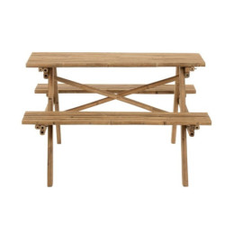 Venkovní  bambusový set lavice a stůl Bambo - 204*20*74 cm