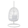 Závěsné bílé zahradní ratanové křeslo Lounge White Oval - 119*105*193 cm