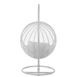 Závěsné bílé zahradní ratanové křeslo Lounge White -119*110*193 cm