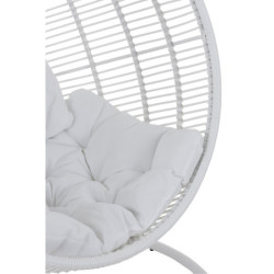 Závěsné bílé zahradní ratanové křeslo Lounge White -119*110*193 cm