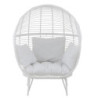Bílé ratanové zahradní křeslo Lounge White Oval - 117*110*151 cm
