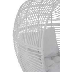 Bílé ratanové zahradní křeslo Lounge White Oval - 117*110*151 cm