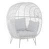 Bílé ratanové zahradní křeslo Lounge White Oval - 117*110*151 cm