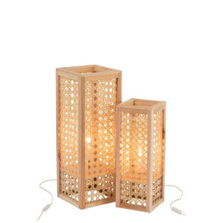 Přírodní bambusová stolní lampa Rectan - 23*23*65cm