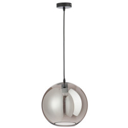 Závěsné skleněné kouřové světlo Ball silver - Ø 30*210 cm
