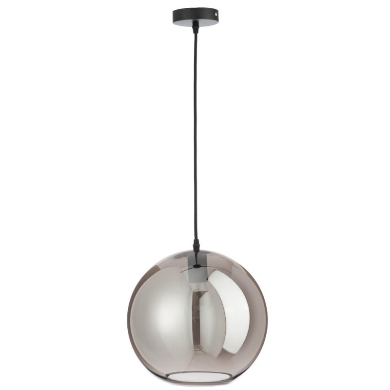 Závěsné skleněné kouřové světlo Ball silver - Ø 30*210 cm
