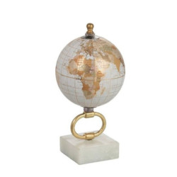 Glóbus na kovové zlaté noze Marble e-small - ∅10*20 cm
