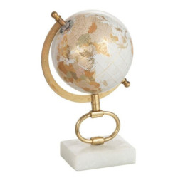 Glóbus na kovové zlaté noze Marble small - ∅15*27 cm