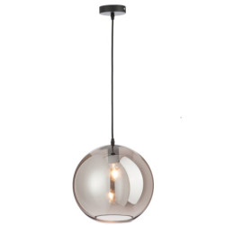 Závěsné skleněné kouřové světlo Ball silver - Ø 30*210 cm