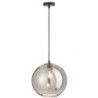 Závěsné skleněné kouřové světlo Ball silver - Ø 30*210 cm