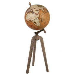 Dekorace glóbus na dřevěné trojnožce Rustic - Ø40*101cm