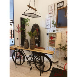 Černý konzolový stolek retro kolo Bicycle - 190*36*84cm