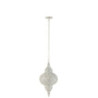Bílé kovové závěsné světlo/lustr Oriental drop - Ø 31*133 cm