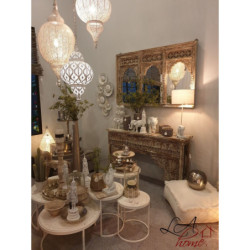 Bílé kovové závěsné světlo/lustr Oriental drop - Ø 31*133 cm